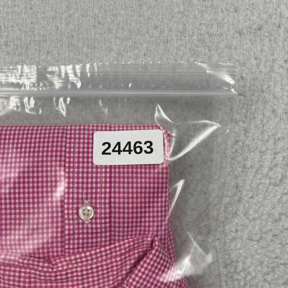 Ralph Lauren Button Down Shirt Boys XL Pink White Gingham Cotton Preppy Classic